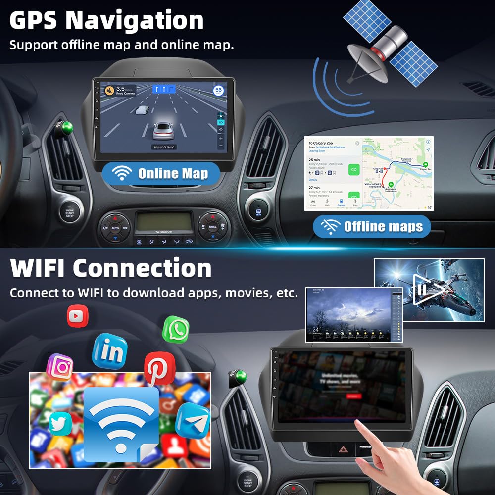 Roinvou 4 64G Android 15 Autoradio für Hyundai IX35 2010-2015 mit