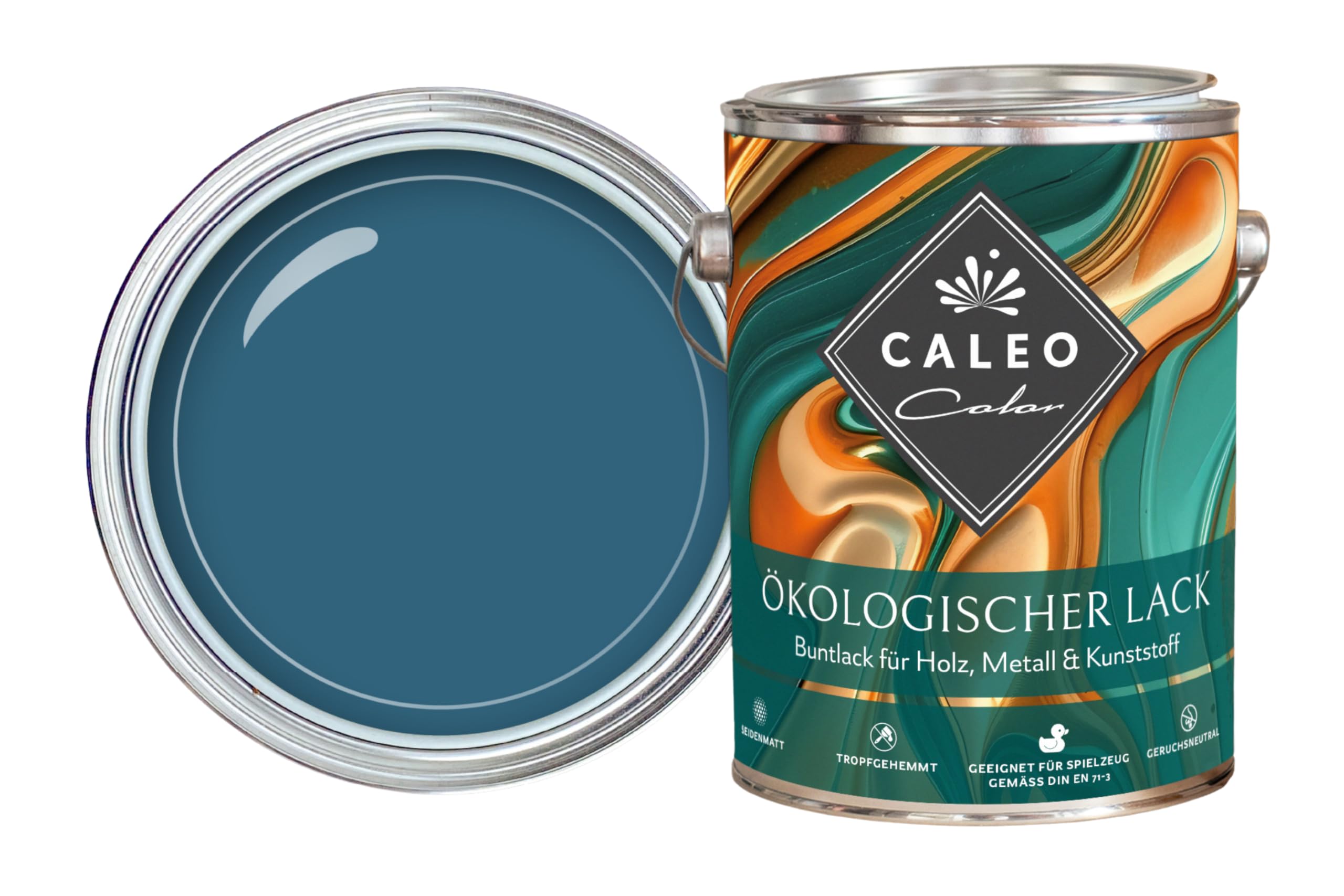 Caleo Color Barniz WALGESANG azul oscuro, 0,68 litros, barniz ecológico para muebles, natural, sin disolventes, apto para juguetes