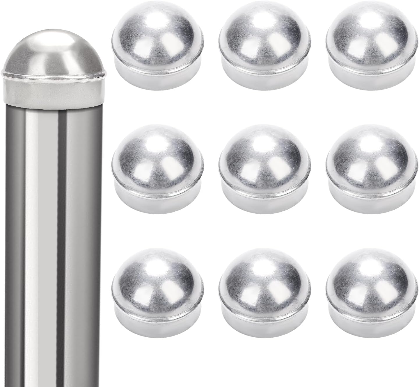 10pcs 23/8 Inch Chain Link Fence Post Caps, Round Fence Post Caps