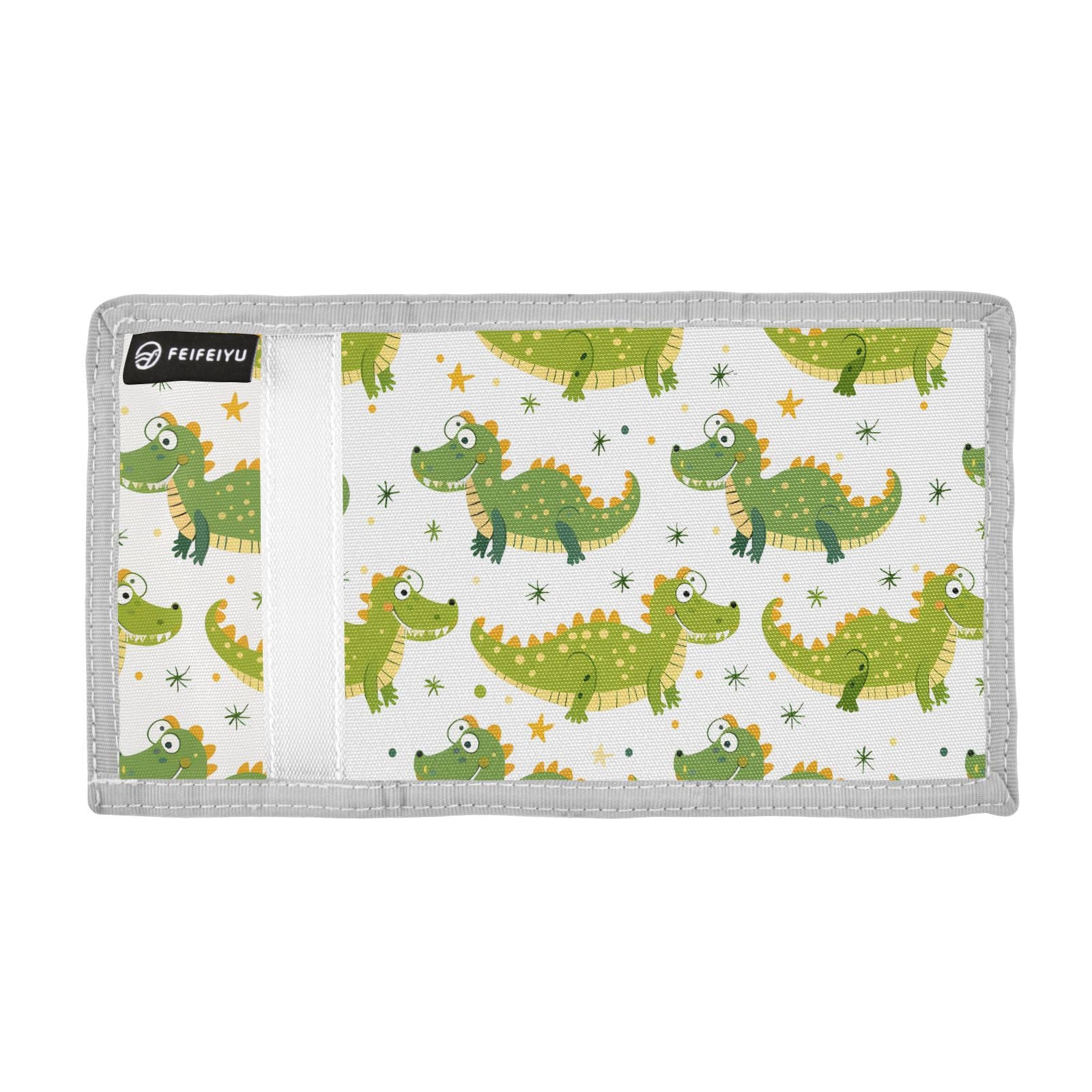 zyrtty Kids Wallets for Boys Girls Ages 4-18 Trifold, Cute Crocodile Cartoon Wild Animals Wallet with Zippered Coin Pocket and Card Holders, Novelty Wallet for Childrens Birthday Gifts