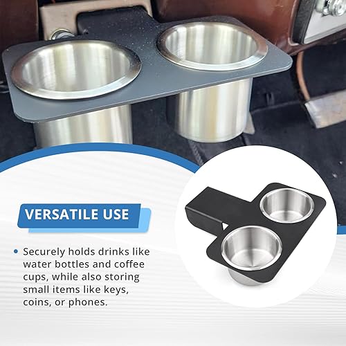 Miniatura 3 de Soporte para bebidas de acero inoxidable para camión, soporte de vaso de aluminio extraíble apto para 73-8791 ChevyGMC CK 102030, consola central de