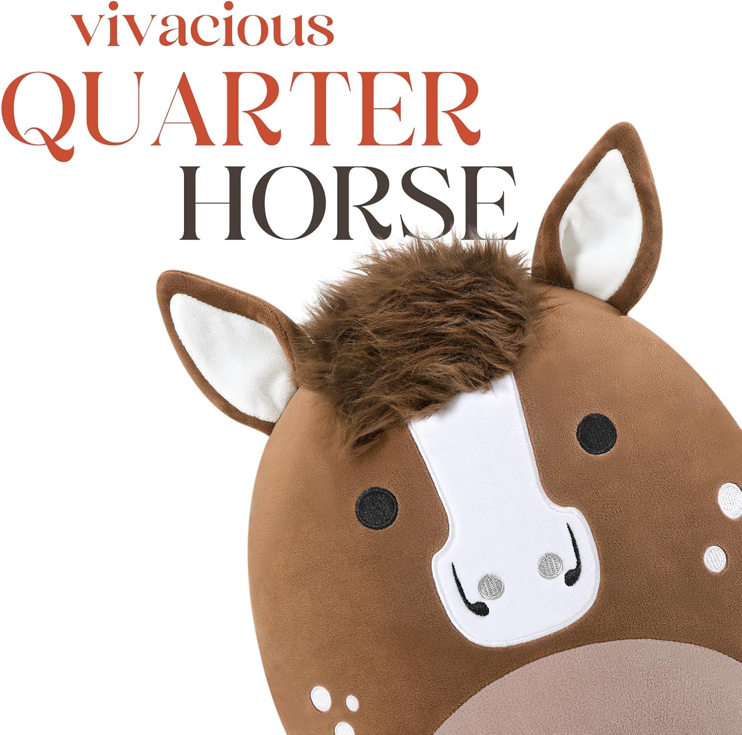 PEACH CAT Original Quarter Horse Stuffed Animal 12" Cute Horse Plush Soft Plushies Toys Gifts for Kids Adults Brown