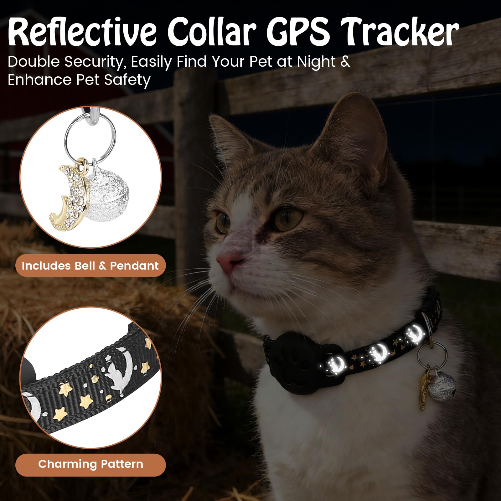 Rastreador GPS para gatos y perros compatible con Apple iOS y Android Google Find My, collar de gato con rastreador sin suscripción para seguimiento de ubicación, etiqueta inteligente Bluetooth mini