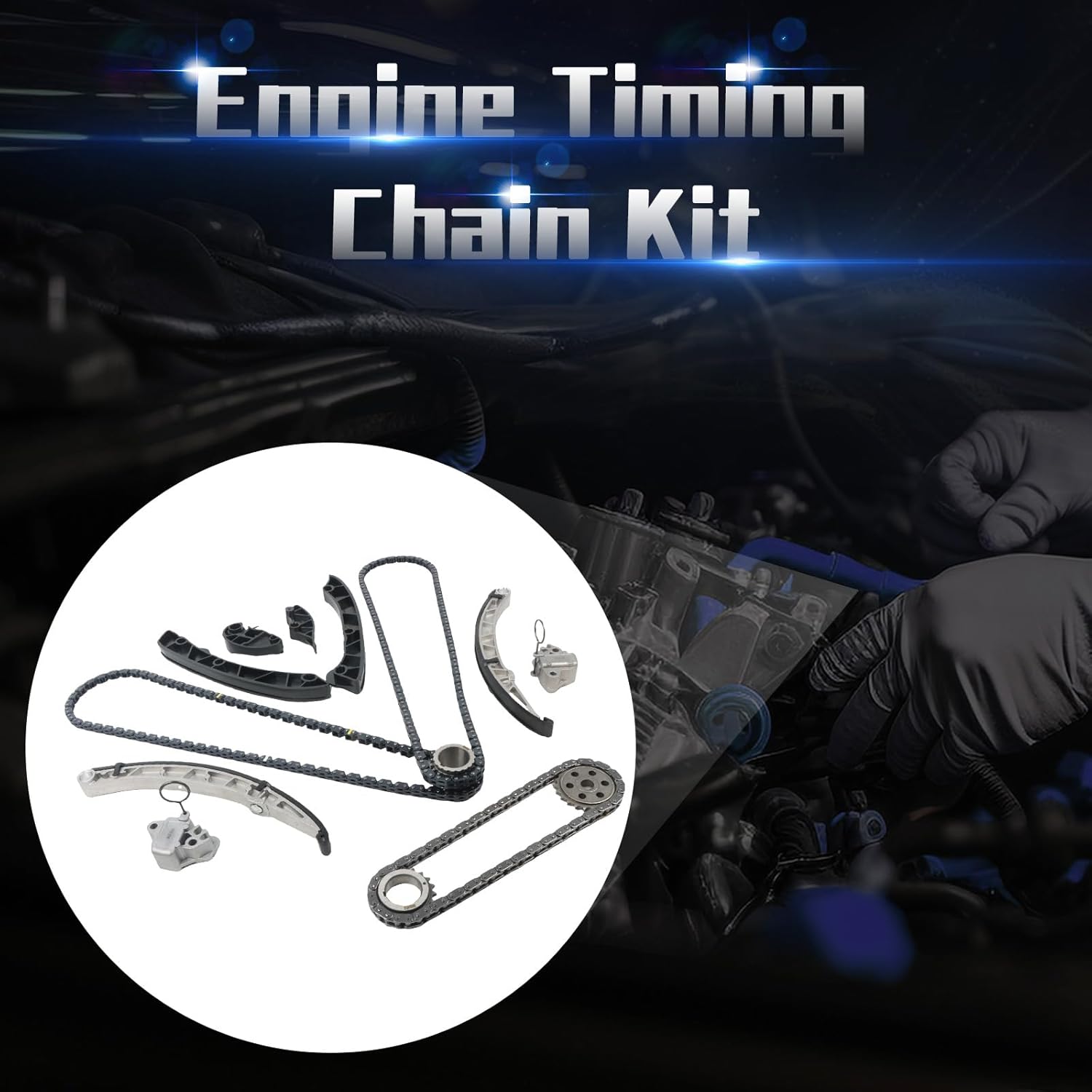 LR032048 Engine Timing Chain Kit Fits for 2011-2013 LR4 5.0L, for 2010-2015 Range Rover Sport 3.0L 5.0L Replace OE 8W936268EB