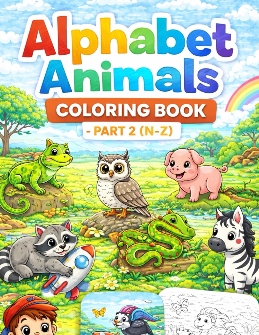 Animals Coloring Book – Alphabet (N–Z) - Part 2