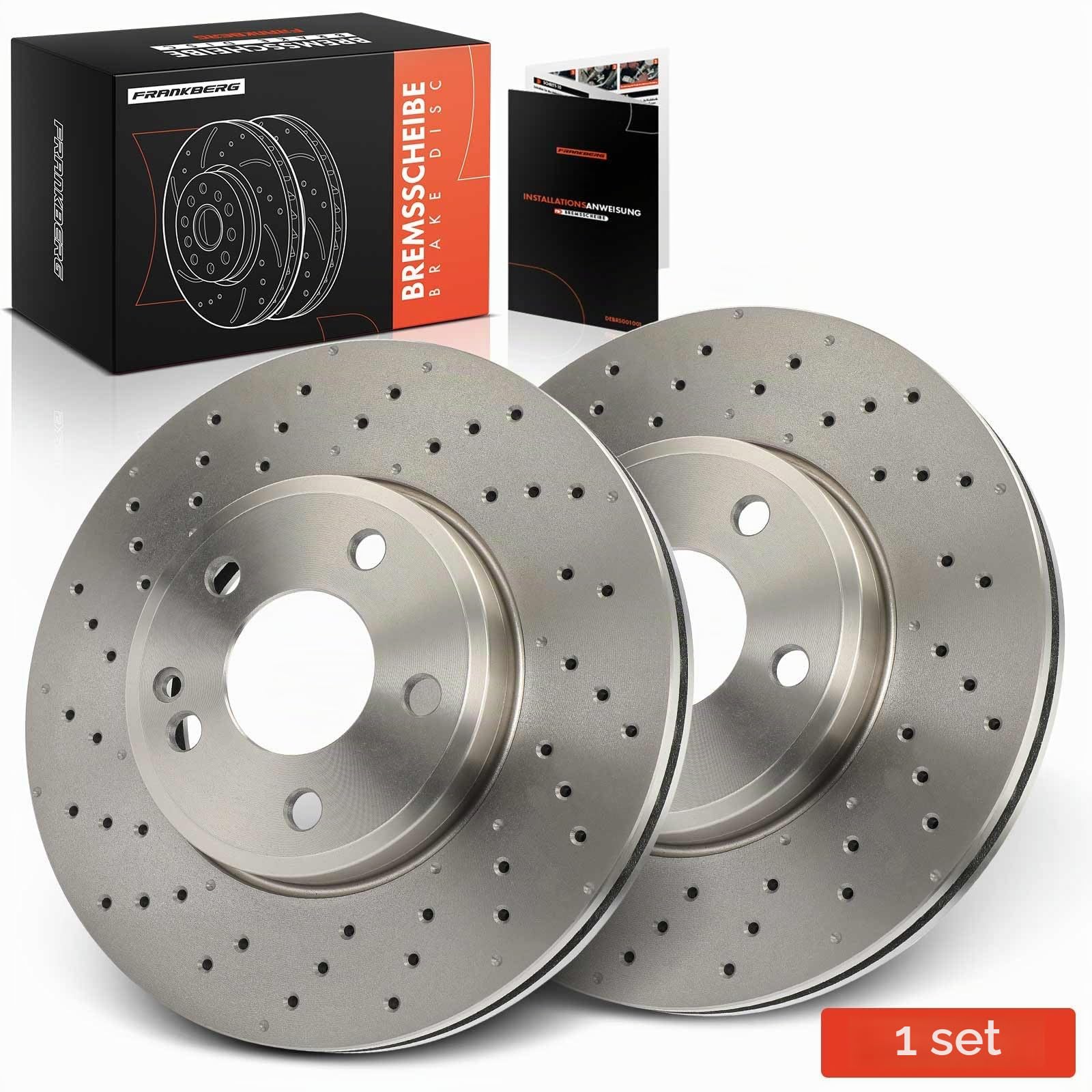 Frankberg Set di dischi freno incl. 2x Dischi Freno Anteriore Ventilato Diametro295mm Compatibile con B-Class W242 W246 GLClasse A X156 Replace# A2464212512, 2464212512