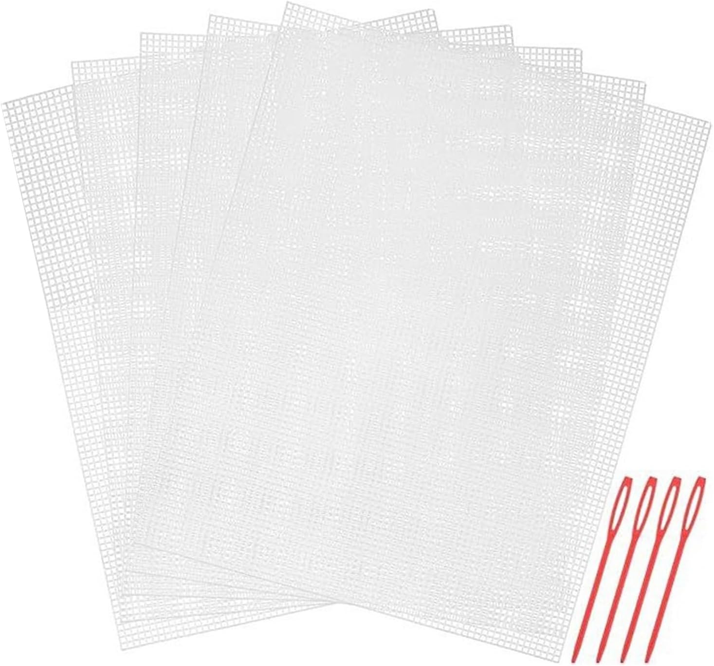 5 PCSプラスチックメッシュシートシート針で実用的なメッシュキャンバスシートかぎ針編みプロジェクト刺繍のクラフト用