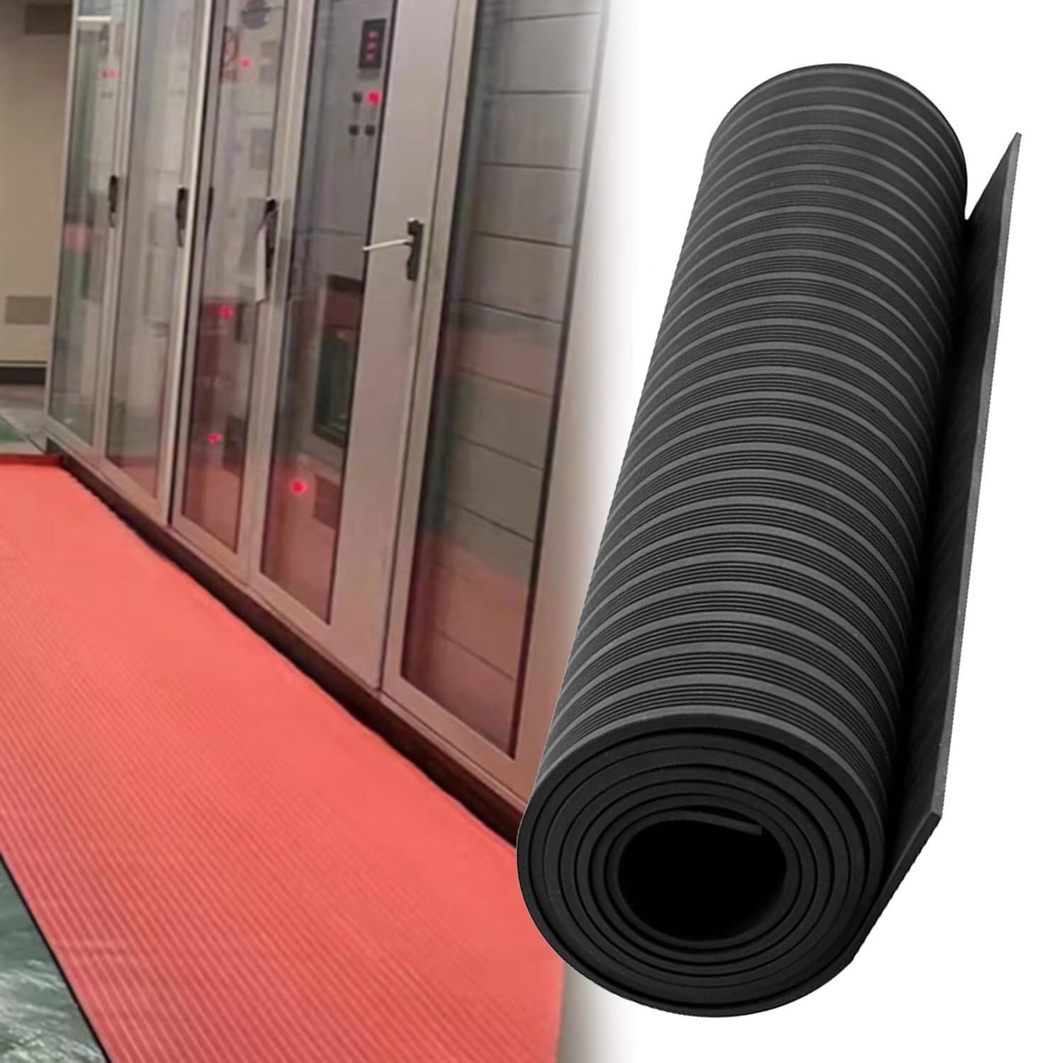 Tapis isolant en caoutchouc pour éliminer le risque d'électrisation sur sol humide ou conducteur