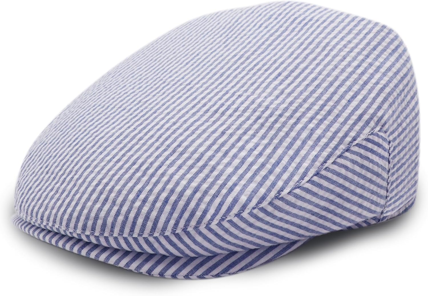 Brooks Brothers Men’s Seersucker Ivy Cap – with Logo Lining & Sweatband – Woven Cotton Hat