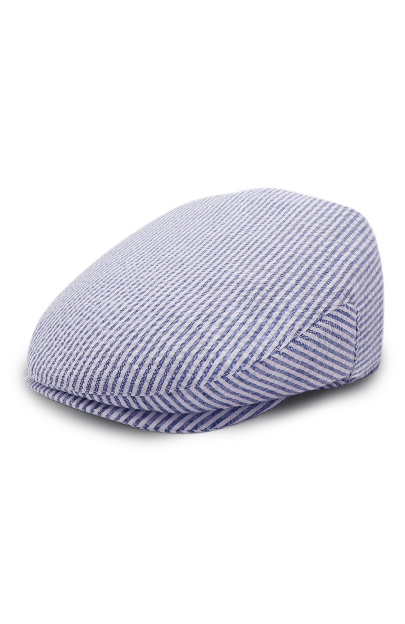 Brooks Brothers Men’s Seersucker Ivy Cap – with Logo Lining & Sweatband – Woven Cotton Hat