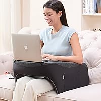 cooloo8 Extra Large Reading Pillow with Armrests - Lap Desk, Laptop & Gaming Pillow for Bed, Couch, Floor (Dark Grey)