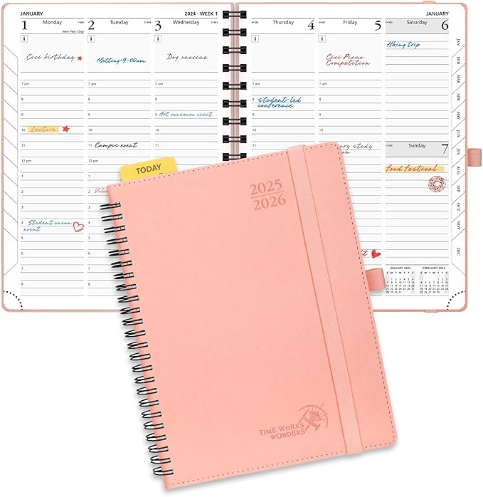 POPRUN Planner 2025-2026 (Medium - 6.5'' x 8.5'') Academic Weekly Calendar (July