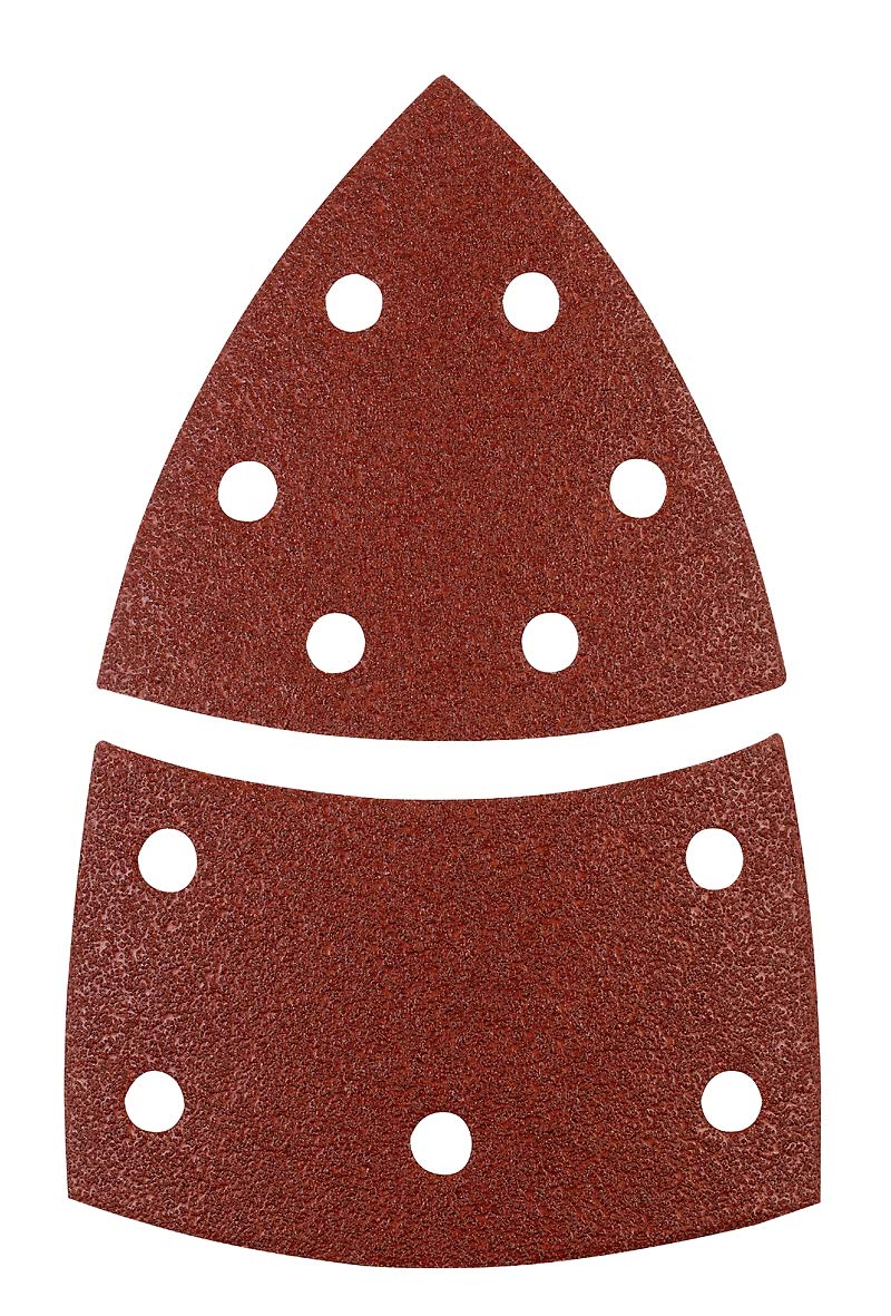 KWB 4961-12 Triangoli di levigatura QUICK-STICK, legno & metallo, autoadesivi, 100 x 62, 93 mm, per levigatrici triangolari Bosch PSM 160 A, PRIO, VENTARO, Skil Octo 7208