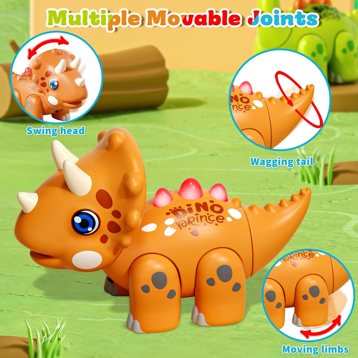 LZZAPJ Montessori Dinosaur Assembly Toy Set with Lights & Music - STEM Dinosaur Toys for Kids 3-4, Baby & Toddlers Ages 3 4 5 Years Old, Perfect Christmas/Birthday Gift for Boys & Girls