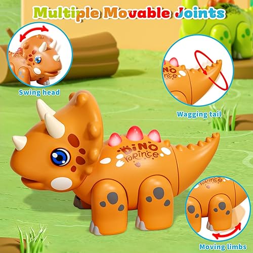 Miniatura 6 de Montessori - Juego de juguetes de montaje de dinosaurios con luces y música, juguetes de dinosaurio STEM para niños de 2 a 4 años, bebés y niños