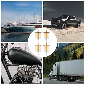 Ape Racing Inline Fuel Filter Universal Fuel Filters For Small Engine Motorcycle Lawn Mower (Pack Of 2) Replace 691035 49019-0027 AM108356