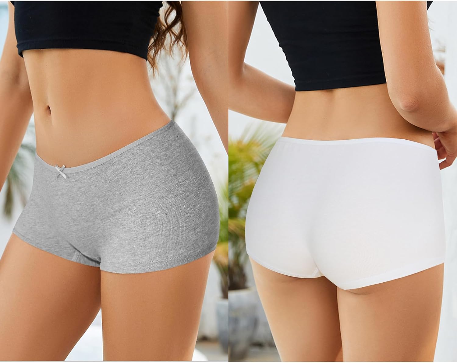 Uizuooy Boyshorts Panties for Women Cotton Boxer Briefs Seamless Underwear Anti-chafe Shorts - Image 2