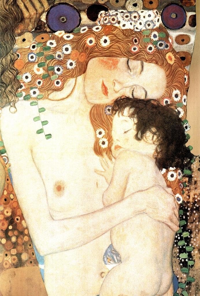 Gustav Klimt Mother and Child Family Art Nouveau Prints and Posters Gustav Klimt Wall Art Fine Art Wall Decor Nature Landscape Abstract Painting Cool Wall Art Print Poster 24x36