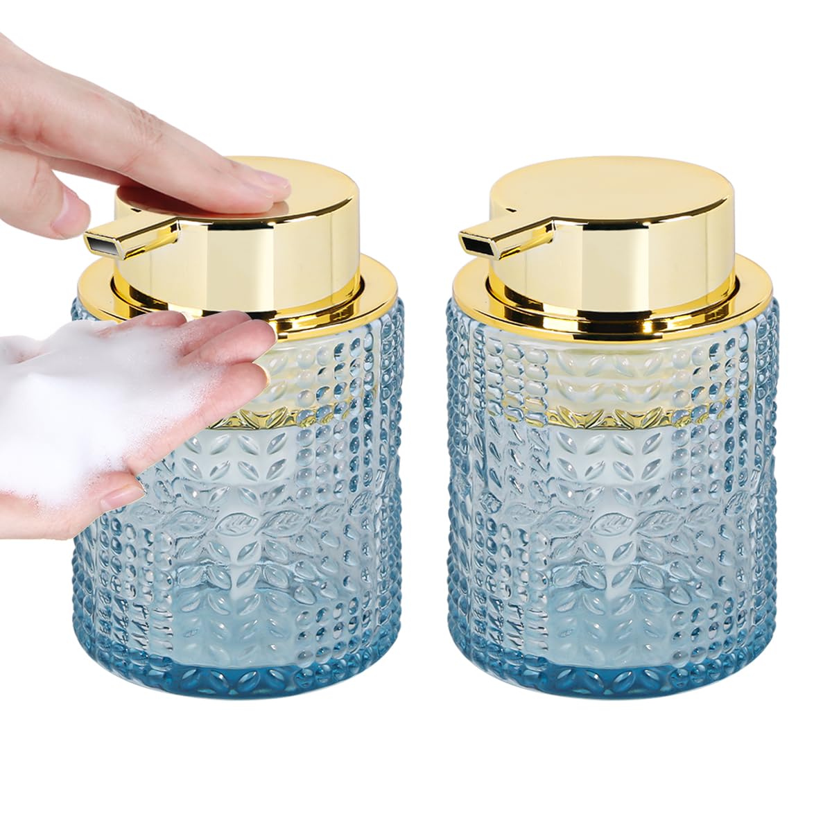 Distributeur de savon moussant rechargeable en verre transparent