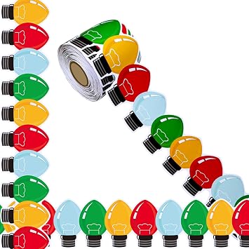 69 Feet Christmas Bulletin Board Border Xmas Light Borders Decorative, for School Classroom Office Chalkboard Decor Party Decoration
