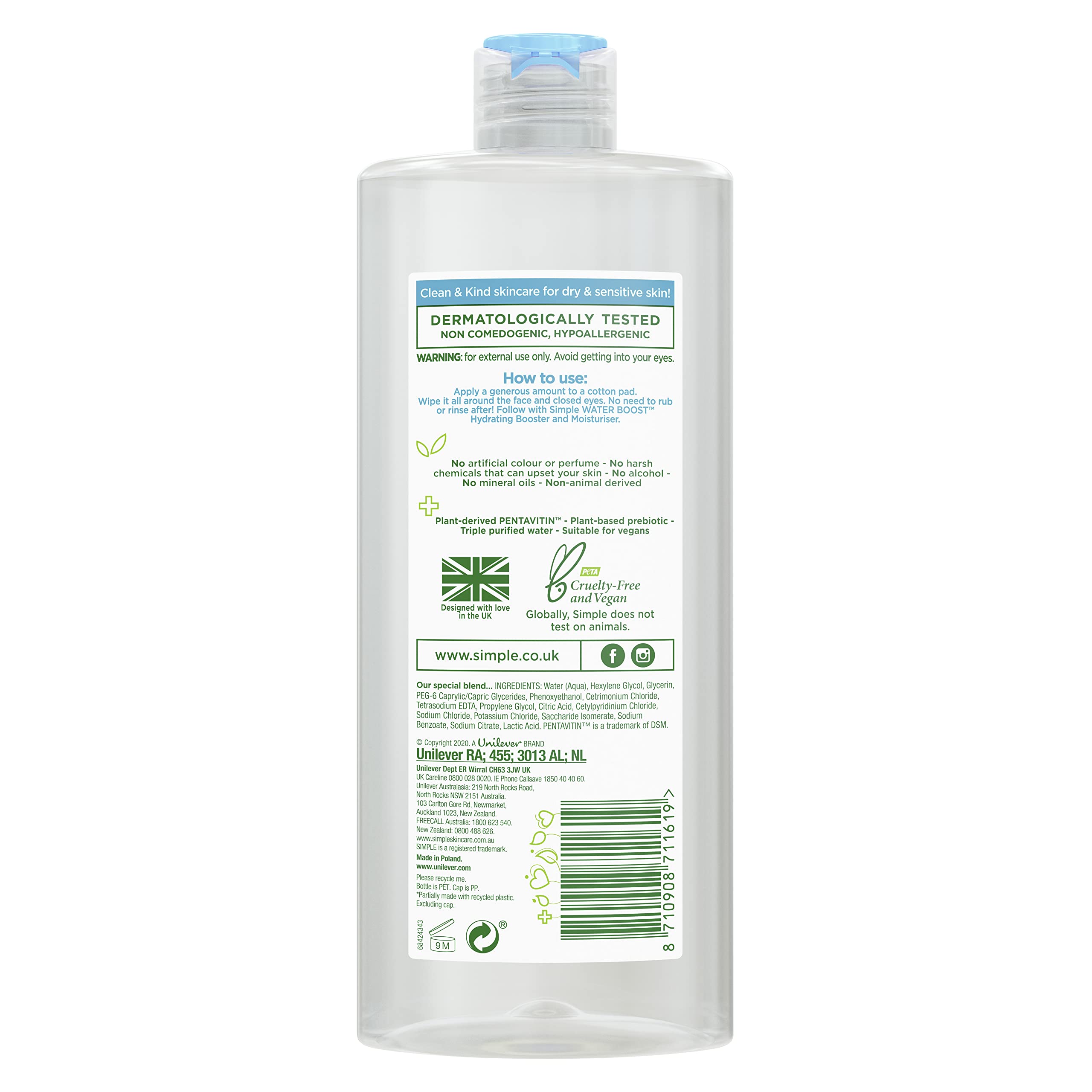 Semplice acqua Boost Micellare acqua, 400 ml