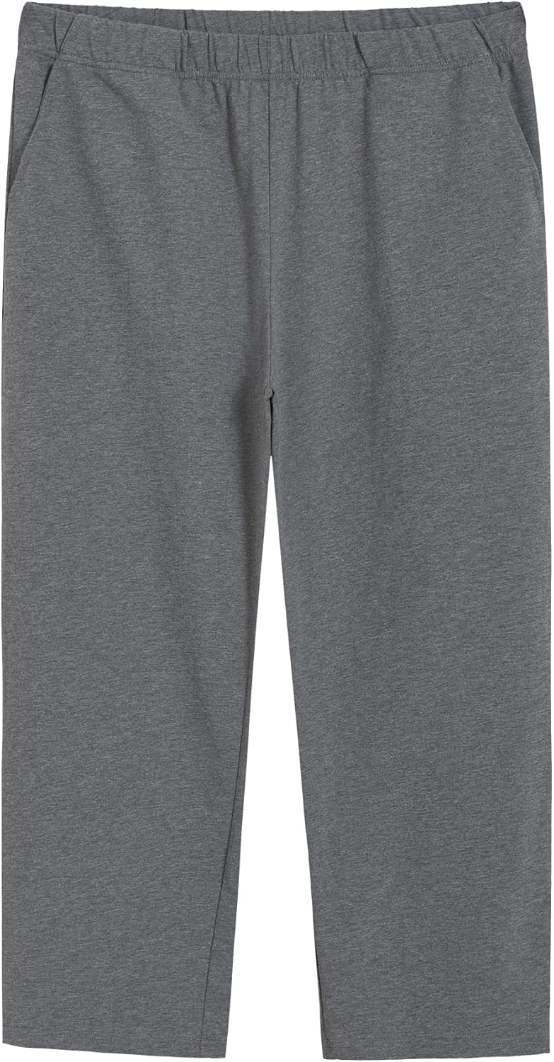 Weintee Women's Plus Size Petite Cotton Pull On Pants with Pockets