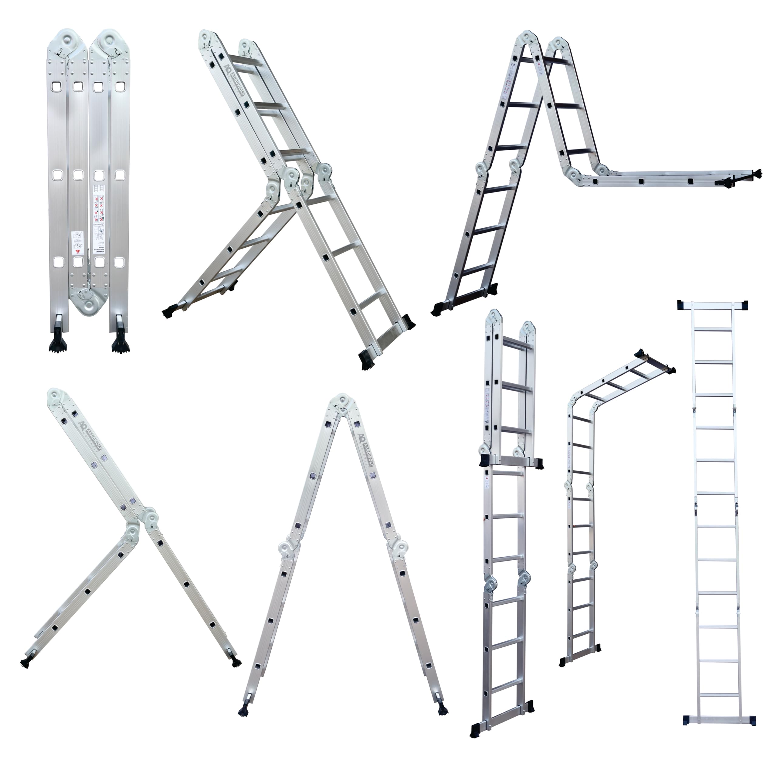 - Aardwolf Quickfit 12.5Ft 4 x 3 | 12 Step Heavy Duty Aluminium Multi-Purpose Extension Ladder | Foldable | 150 Kg Capacity | for Home, Professional, Industrial Use