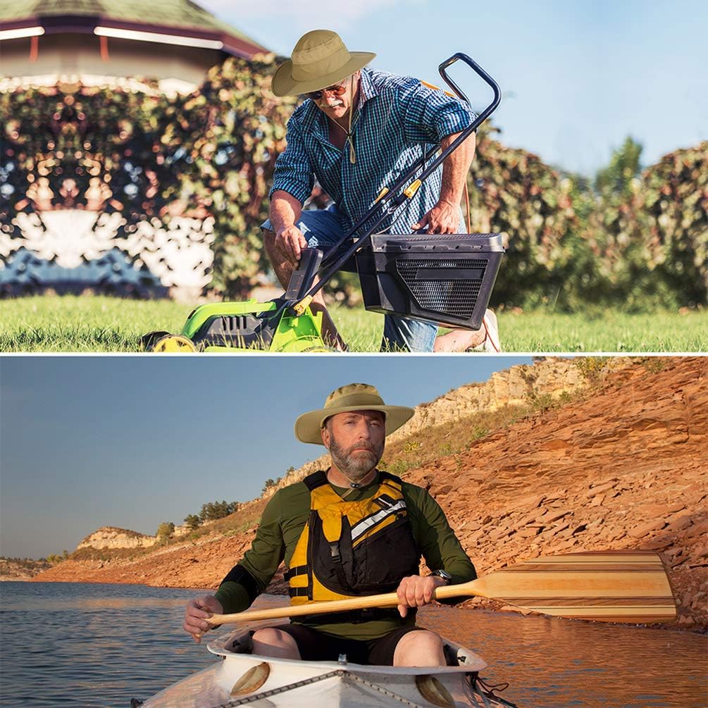 Sun Hats for Men Women Fishing Hat UPF 50+ Breathable Wide Brim Summer UV Protection Hat (Khaki) : Sports & Outdoors