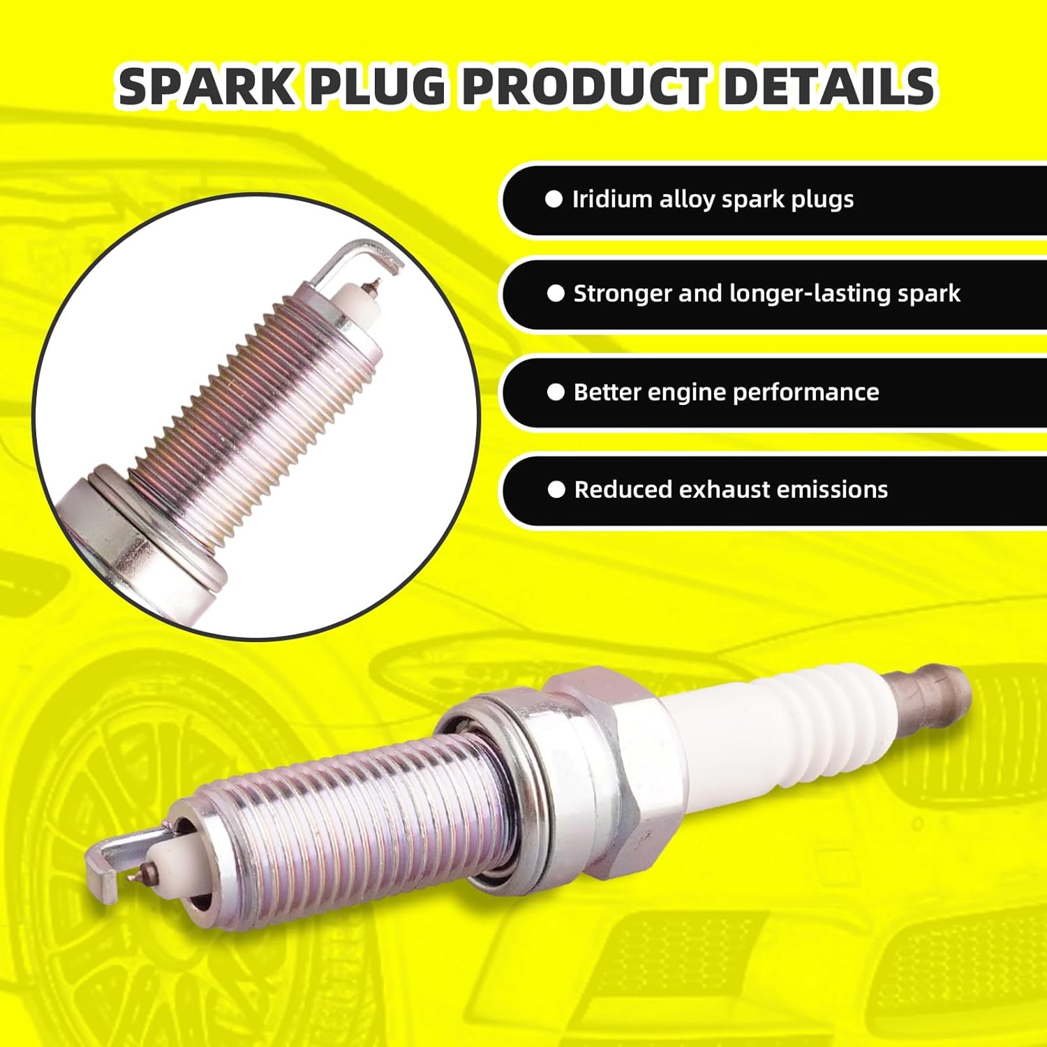 Set of 4 Ignition Coils Pack UF651 27300-2E000 & 4 PCS Iridium Spark Plugs Compatible with 2014-2015 Kia Soul Forte - 1.8L 2.0L Hyundai Tucson Elantra GT
