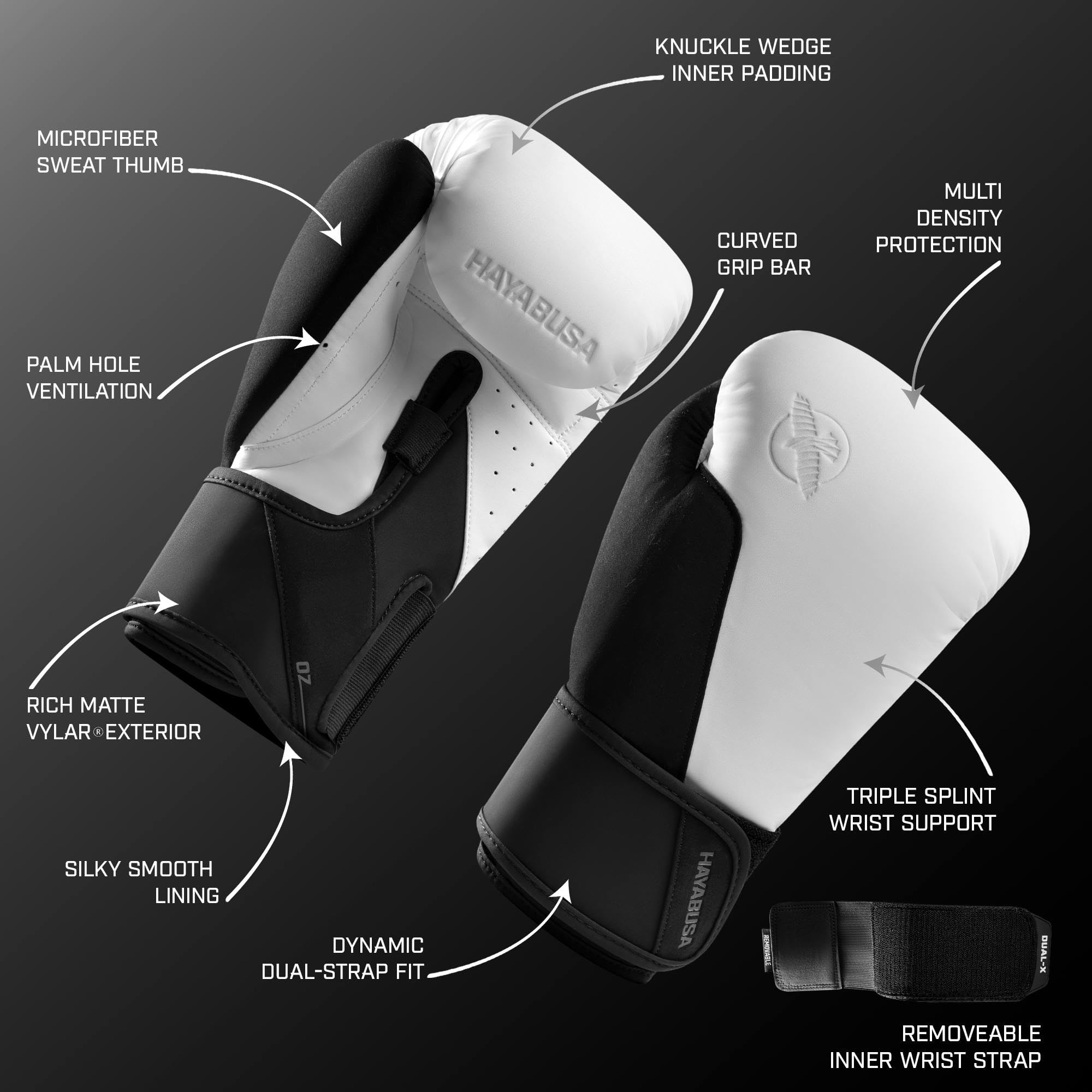Hayabusa T360 Boxhandschuhe, revolutionäre Handergonomie, stärkende Handgelenkstütze, Einzel- oder Doppelriemenverschluss, Training, Sparing, schwere Tasche – 284 g, 340 g, 397 g, 453 g, 510 g