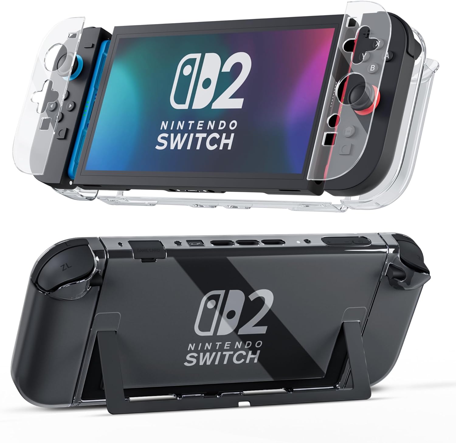 GLDRAM Dockable Clear Case for Nintendo Switch 2 (2025), Detachable Hardshell PC Protective Cover Skin for Switch 2 Console and Joycon - Crystal