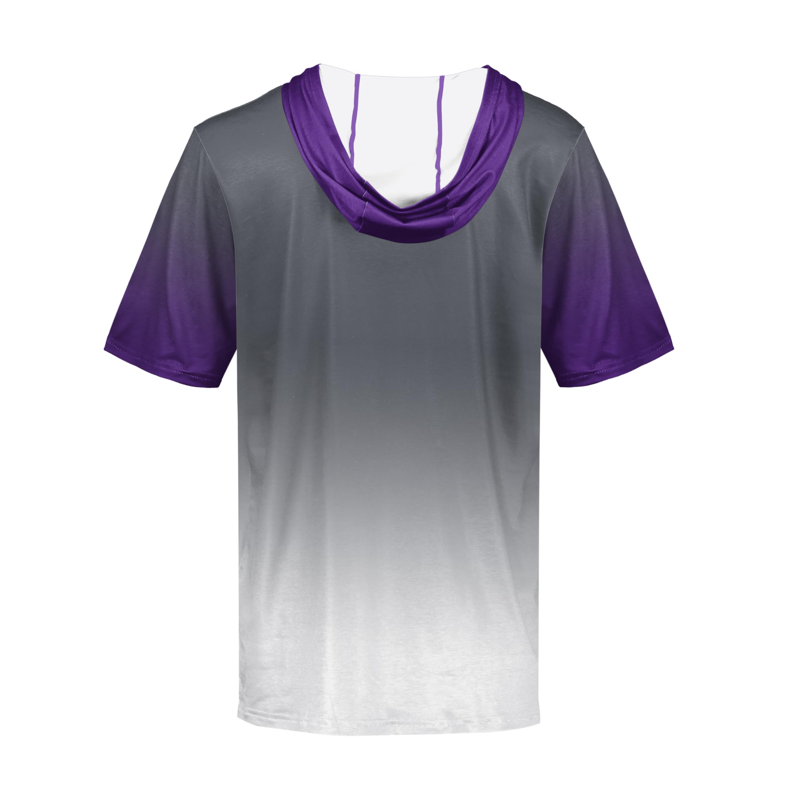 Holloway Men's Standard NCAA Collegiate Short Sleeve Gradient Cotton-Touch Hoodie-Official Team Apparel for Game Day Comfort, Multi