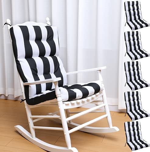 Hoteam 6 Pcs Indoor Outdoor High Back Chair Cushions -