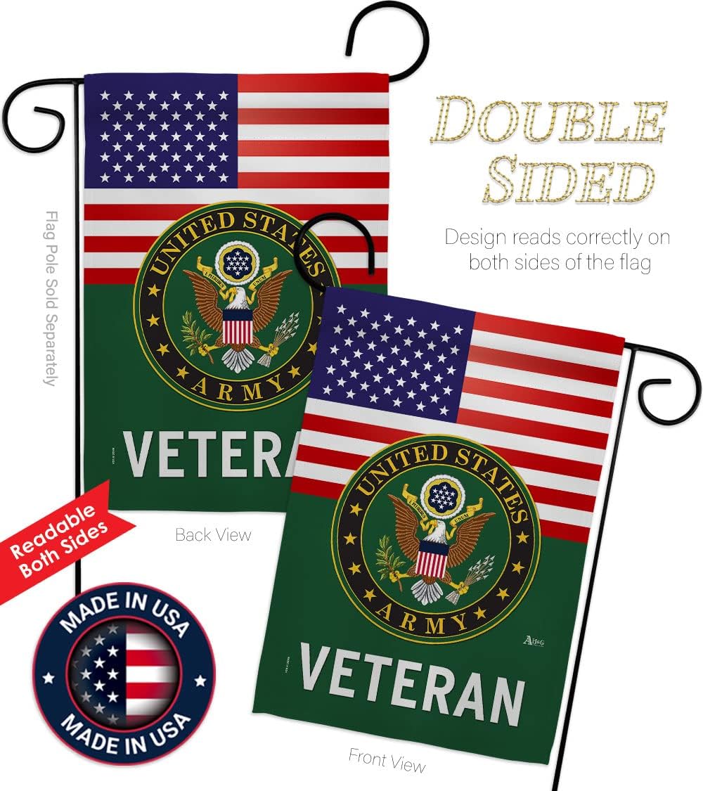 US Army Veteran Garden Flag - Armed Forces Rangers United State American Military Retire Official - House Decoration Banner Small Yard Gift Double-Sided Made In USA 13 X 18.5 - Image 3
