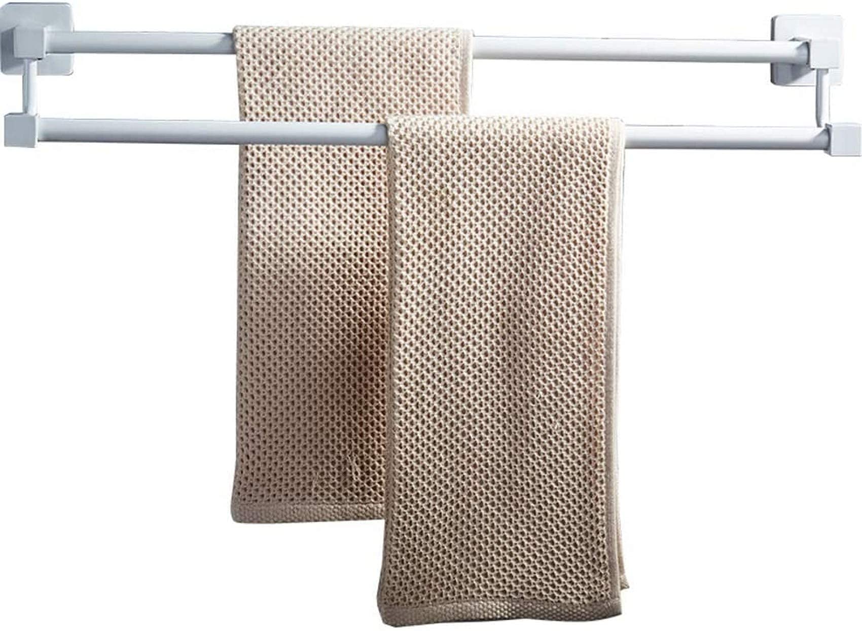 Porte-serviettes de salle de bain blanc antirouille pour fixer sans trouer le carrelage