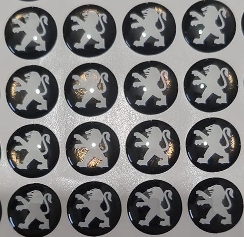 PEUGEOT - 4 calcomanías de emblema con logotipo y mando a distancia (0.551in)