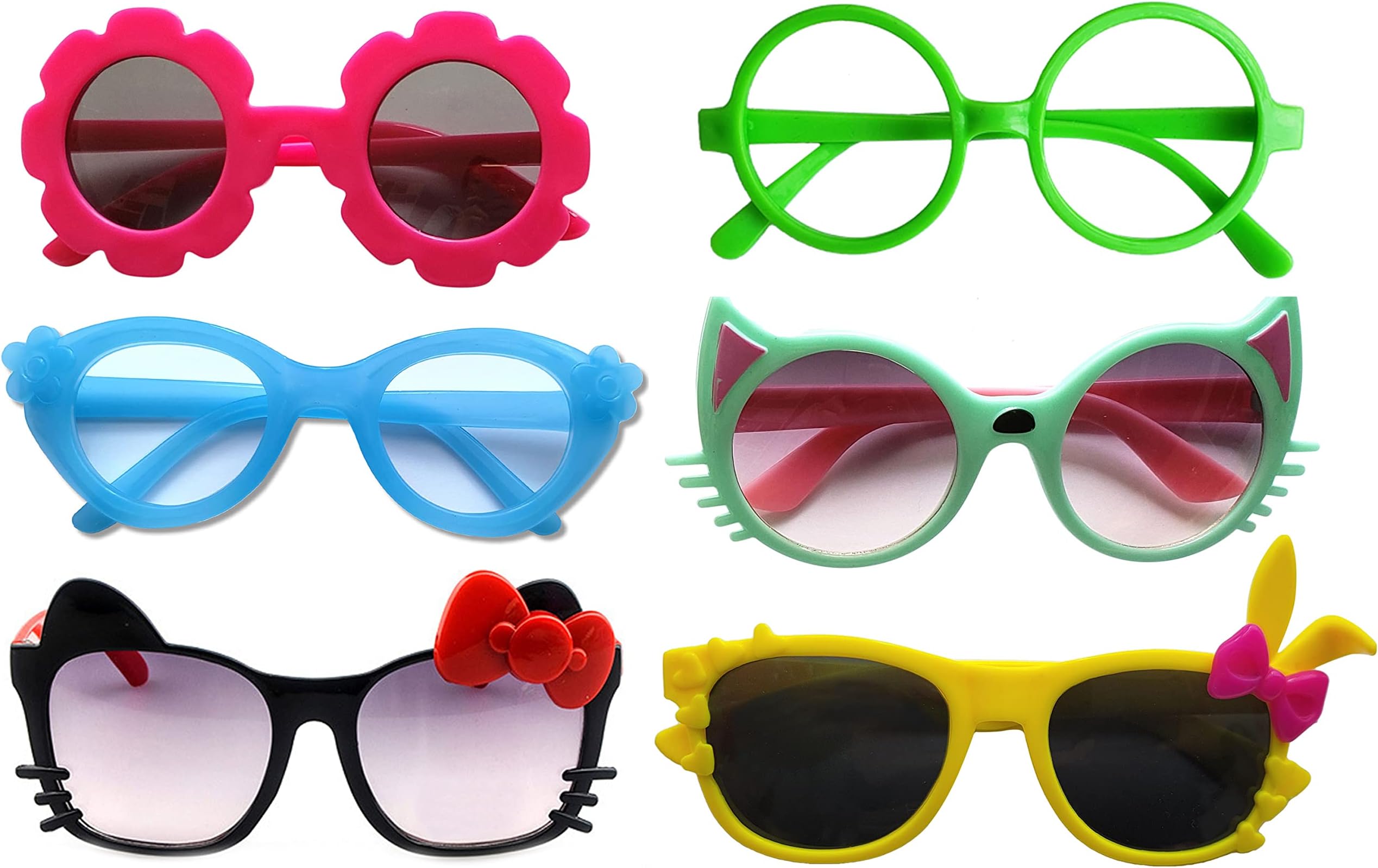 Glasses For Children Kids Boys Girls Stylish Cute Frame Without Lenses, Pack of 6