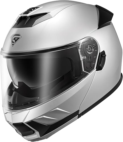 Vista 16 de KYPARA Casco modular de doble visera abatible de cara completa para motocicleta con certificación DOT de impresionismo