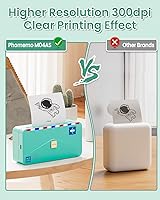 Vista 4 de Phomemo Mini impresora M04AS con paquete de papel adhesivo transparente de 4.331 in