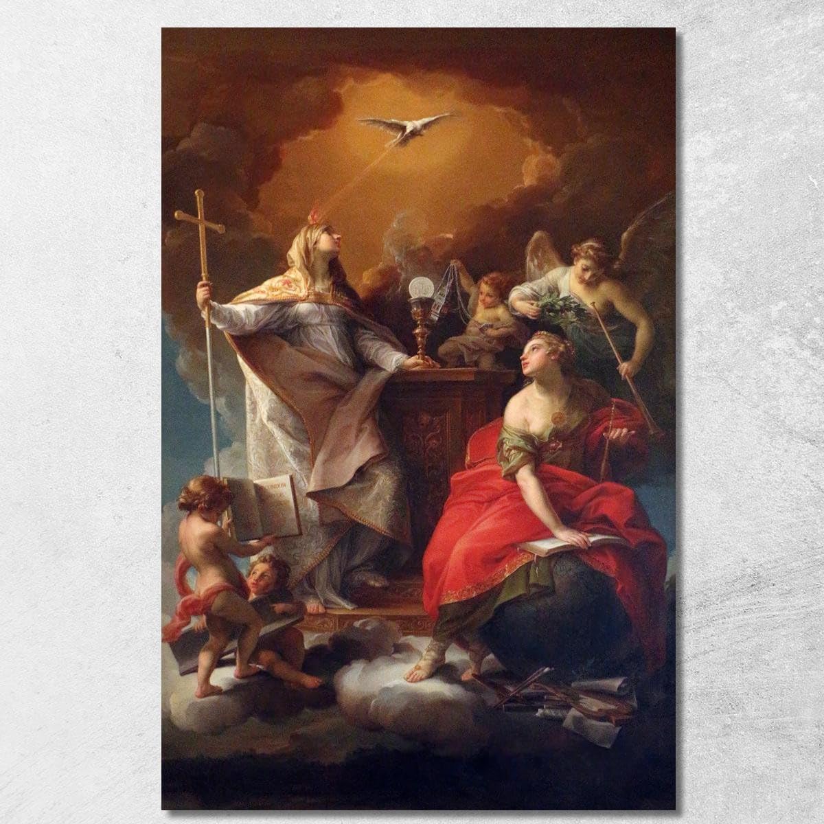 Toile Fine Art Allégorie de la Religion par Pompeo Batoni, cadre premium