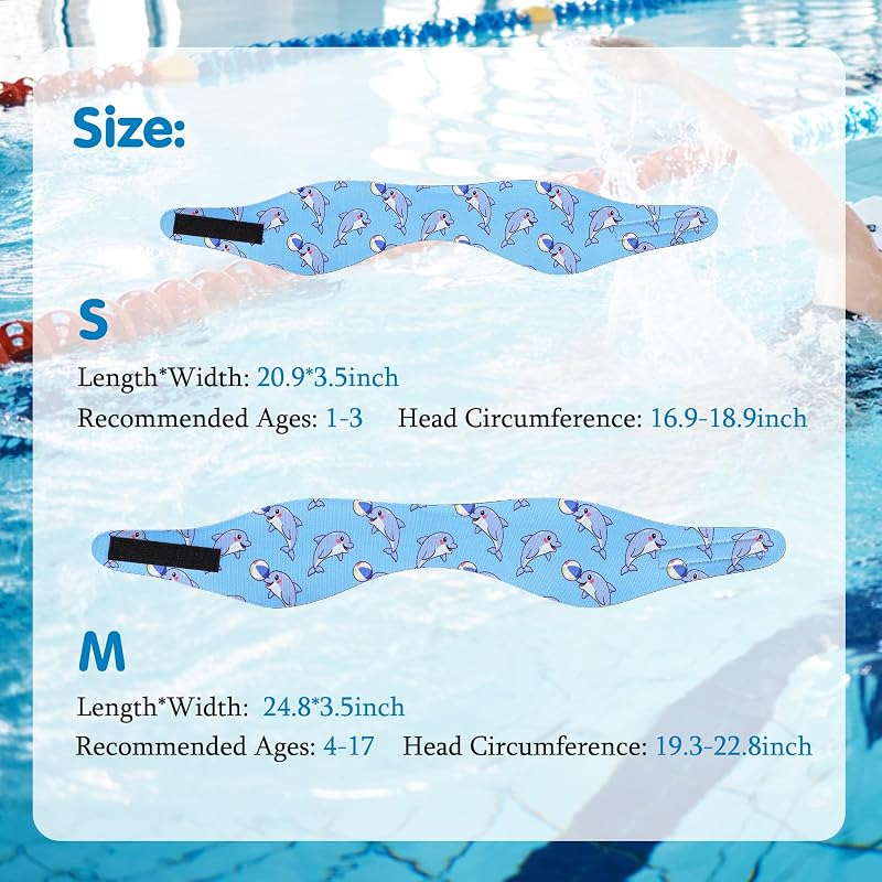 HeySplash Úszósapka Fülvédő Neoprén Gyerekeknek Felnőtteknek Közepes Világoskék
