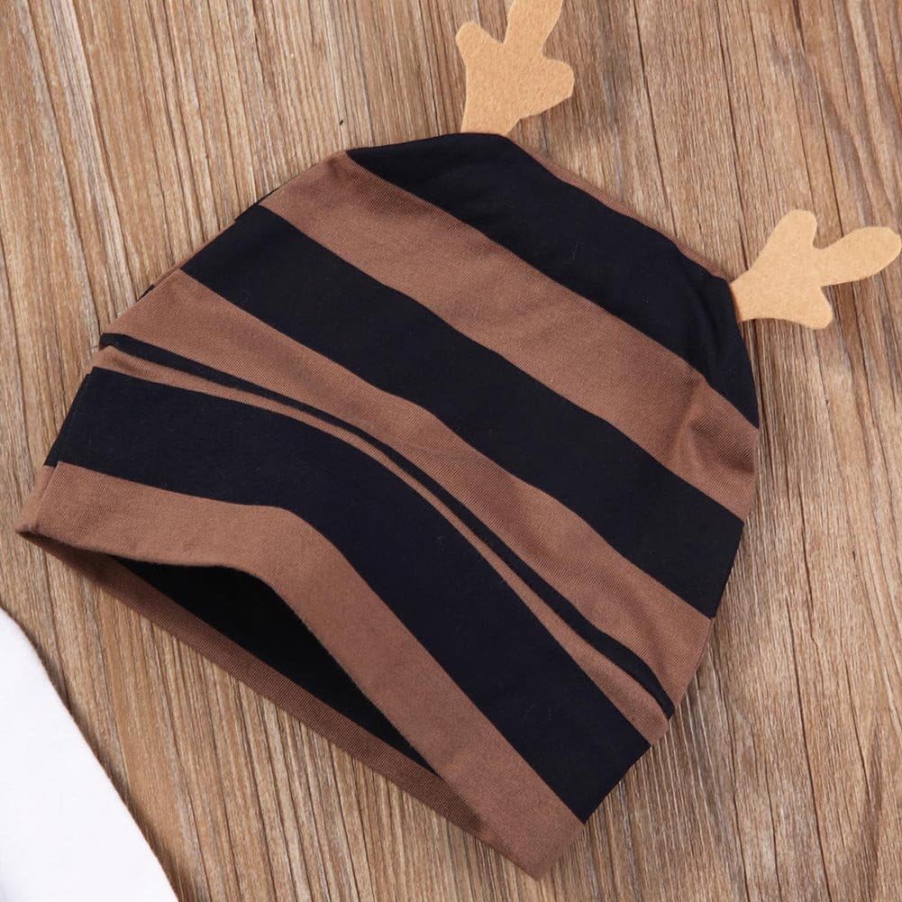 Autumn Winter Newborn Baby Boys Girls Tops Moose Romper Pants Hat Outfits Set Cute Clothes 3Pcs 6-9 Months White image 5 of 6 B074CRWLYS