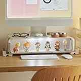 WMM Monitor Stand Riser, Computer Monitor Stand with Drawer and Display Minifigures, Computer Desktop Stand with Lights, Removable Elevated Structure, Compatible with Computers, Desktops, and Laptops