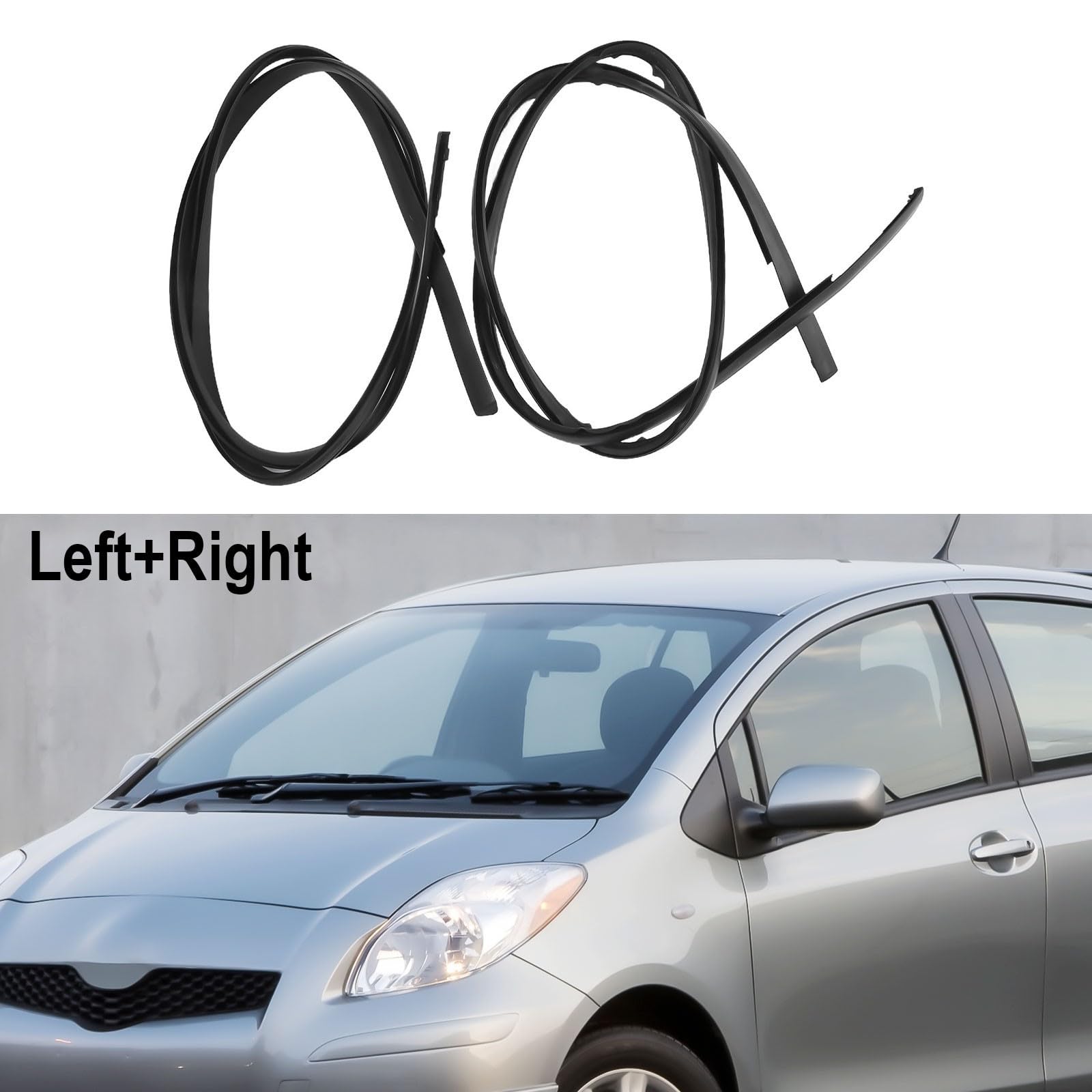 1 Paio di Guarnizioni per Porte, Guarnizioni per Tetto Impermeabili e Antipioggia per Toyota Yaris 12-14 Anni Guarnizioni per Tetto Antipioggia per Auto