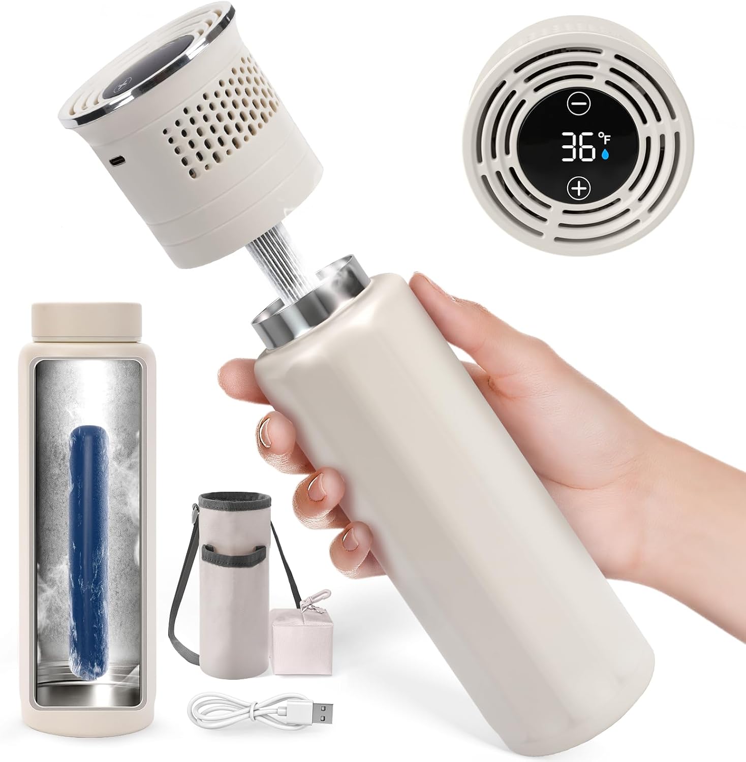 Insulin Cooler Travel Case, TSA Approved Diabetic Travel case with Lightweight Design, USB Charging Cooling Medicine Mini Refrigerator, 3-6 Pens Portability for Daily Use and Multi-Day Trips On-the-Go