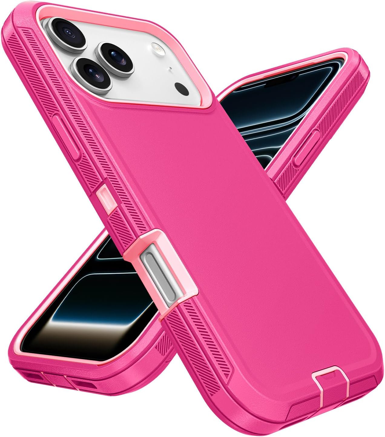 Jelanry Case for iPhone 17 Pro Max 5G 6.9-inch, Heavy Duty Rugged & Dual-Layer Shockproof Drop Proof Protection w/Port Anti dust Scratch Back Cover Phone Cases for Apple iPhone 17 Pro Max 2025, Pink - Image 7