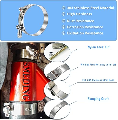 Miniatura 4 de 12 piezas de juego de abrazaderas de manguera, abrazaderas de radiador con perno en T de PEROMI, abrazaderas de manguera resistentes de 6 tamaños