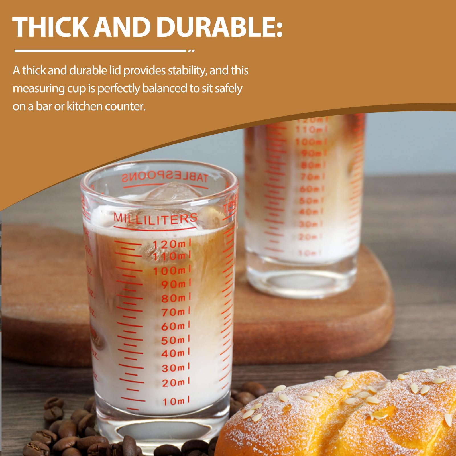GBKDQQ 2 stuks 120 ml borrelglazen, maatbeker klein met weegschaal, transparante maatbeker glas voor koffie, melk, cocktail, tequila, wodka (zwart rood