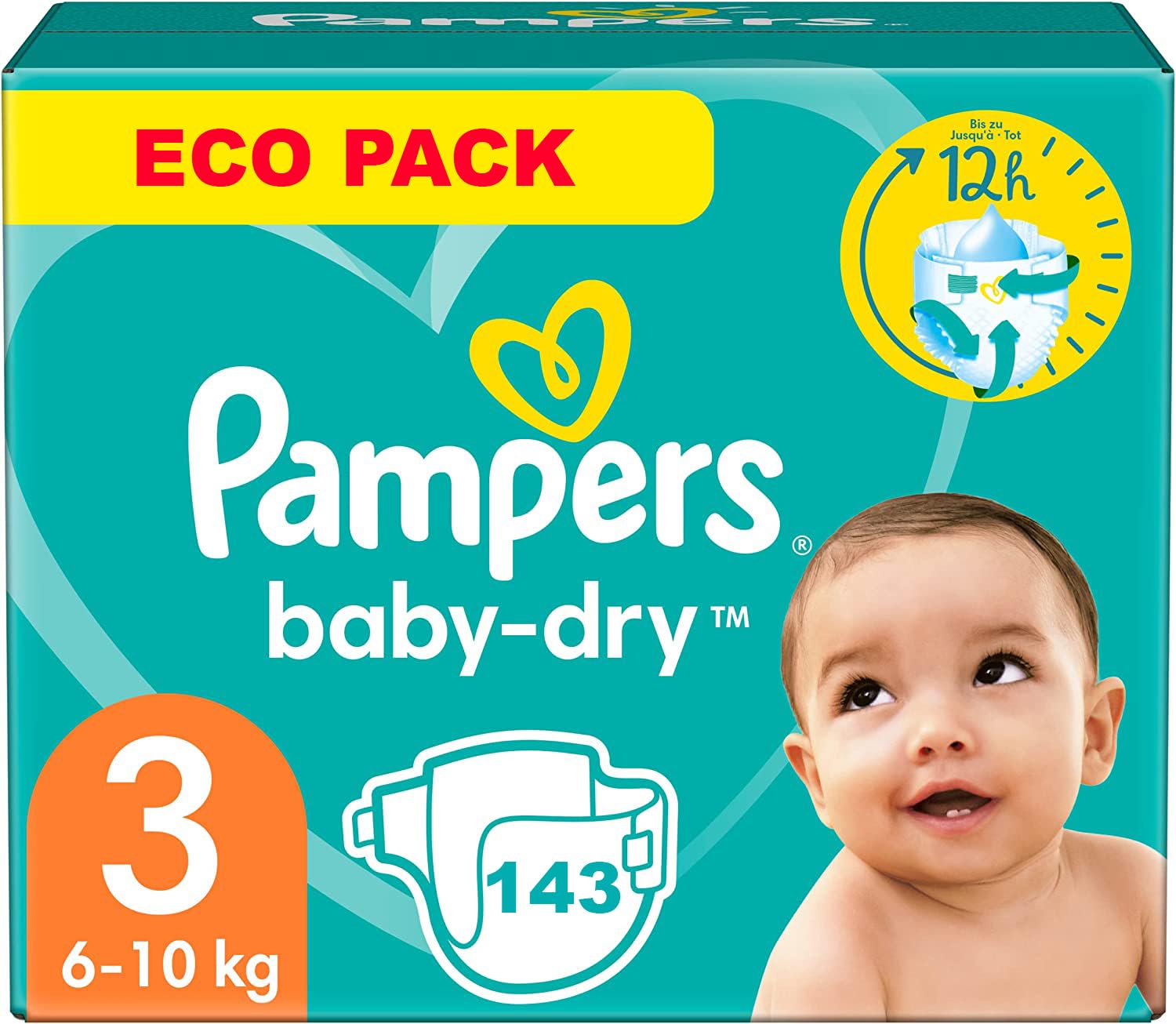 PAMPERS BABY-DRY TAILLE 3 143 COUCHES (6-10 KG)