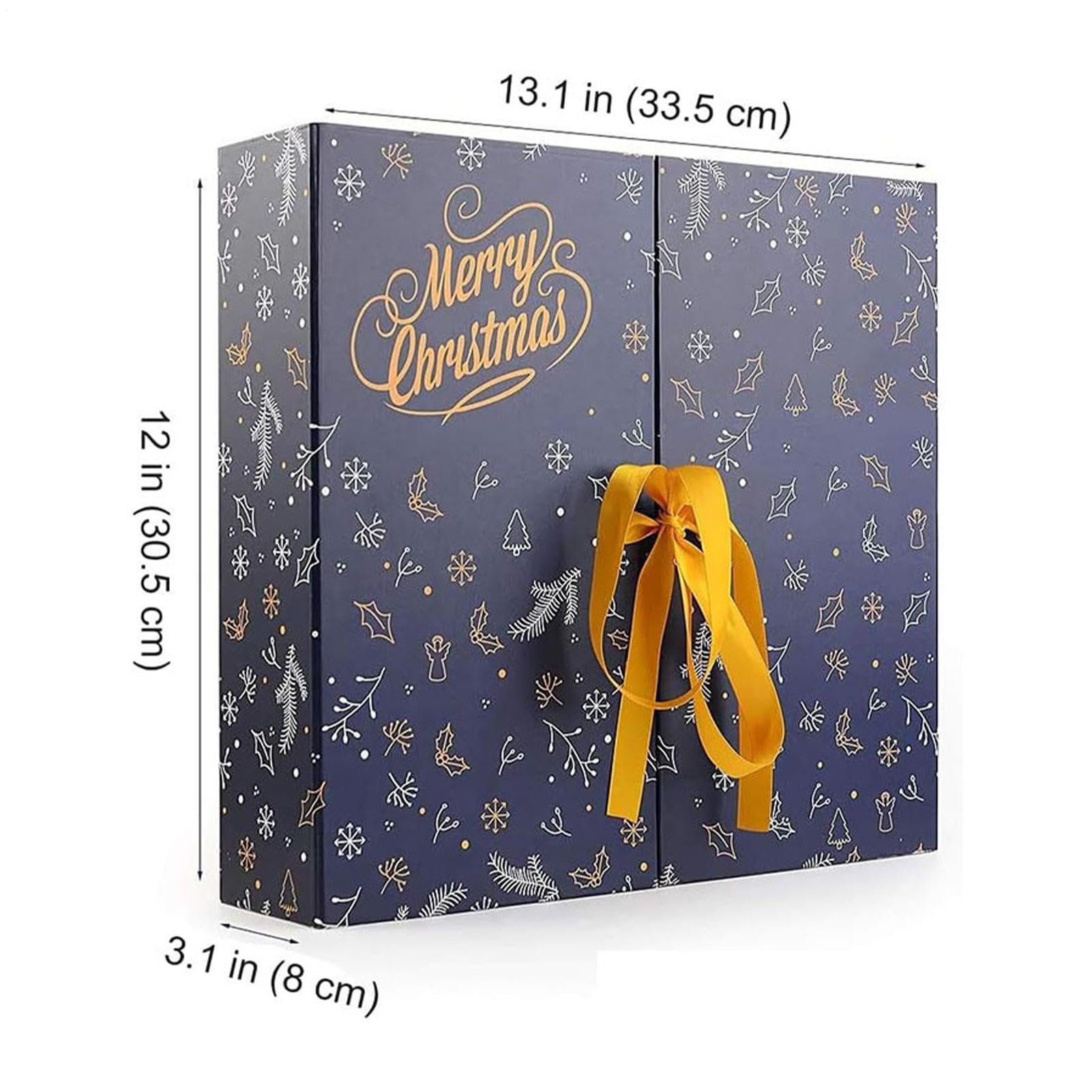 Cajas de calendarios de Adviento de Navidad de 24 días de regalo | Decoración decorativa reutilizable para el hogar para adultos, de niños, cumpleaños, boda